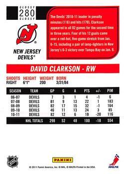 2011-12 Score - Glossy #280 David Clarkson Back