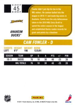 2011-12 Score - Glossy #45 Cam Fowler Back