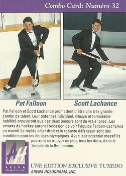 1991 Arena Draft Picks French #32 Pat Falloon / Scott Lachance  Back