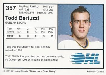 Todd Bertuzzi autographed Hockey Card (Guelph Storm, 67) 1994 Classic  Rookie #103