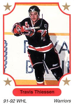 1991-92 7th Inning Sketch WHL #277 Travis Thiessen Front