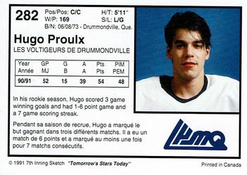 1991-92 7th Inning Sketch LHJMQ #282 Hugo Proulx Back