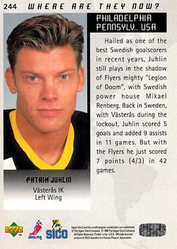 1995-96 Upper Deck Swedish Elite #244 Patrik Juhlin Back
