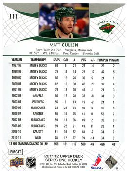 2011-12 Upper Deck #111 Matt Cullen Back