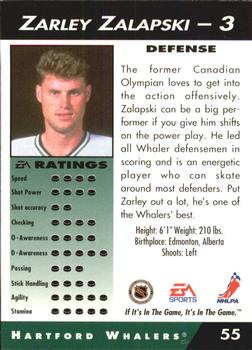 1994 EA Sports NHL '94 #55 Zarley Zalapski Back
