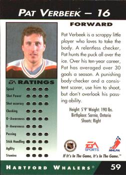 1994 EA Sports NHL '94 #59 Pat Verbeek Back