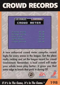 1994 EA Sports NHL '94 #198 Crowd Records Back