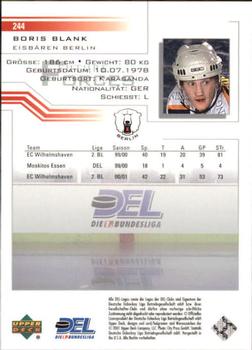 2001-02 Upper Deck DEL (German) #244 Boris Blank Back