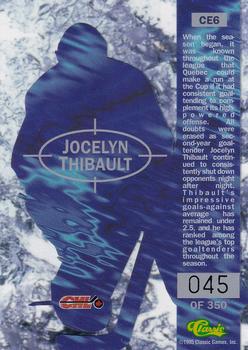 1995 Classic Images - Clear Excitement #CE6 Jocelyn Thibault  Back