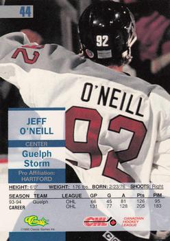 1995 Classic Images - Gold #44 Jeff O'Neill  Back