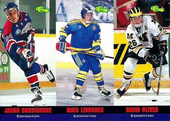 1994-95 Classic - Tri-Cards #T22 / T23 / T24 Jason Bonsignore / Mats Lindgren / David Oliver Front