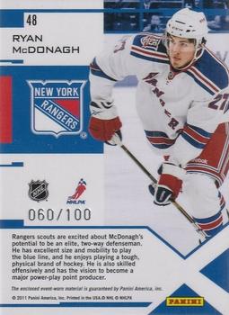 2010-11 Panini Zenith - Epix Materials #48 Ryan McDonagh Back