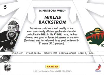2010-11 Donruss - Boys of Winter #5 Niklas Backstrom Back