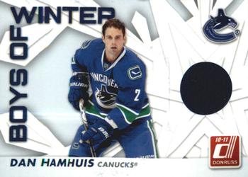 2010-11 Donruss - Boys of Winter Threads #28 Dan Hamhuis Front