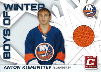 2010-11 Donruss - Boys of Winter Threads #31 Anton Klementyev Front