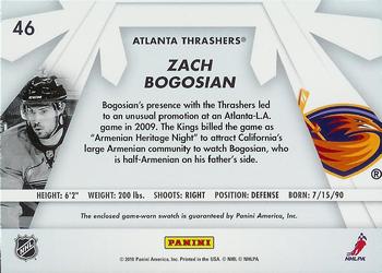 2010-11 Donruss - Boys of Winter Threads #46 Zach Bogosian Back