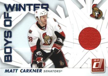 2010-11 Donruss - Boys of Winter Threads #49 Matt Carkner Front