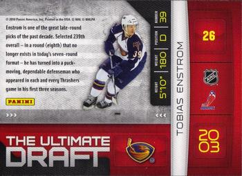 2010-11 Donruss - The Ultimate Draft #26 Tobias Enstrom Back