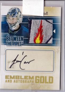 2010-11 In The Game Between The Pipes - Emblem and Autograph Gold #MA-JC Jack Campbell Front