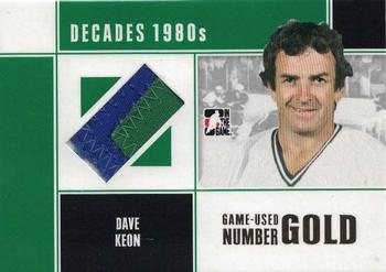 2010-11 In The Game Decades 1980s - Game Used Numbers Gold #M75 Dave Keon  Front