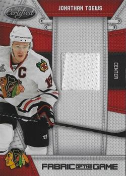 2010-11 Panini Certified - Fabric of the Game #JTO Jonathan Toews  Front