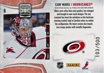 2010-11 Panini Certified - Masked Marvels #6 Cam Ward  Back