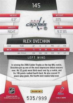 2010-11 Panini Certified - Platinum Red #145 Alex Ovechkin Back