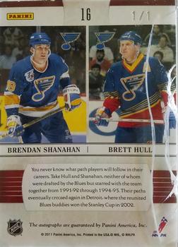 2010-11 Panini Dominion - Pen Pals Black #16 Brendan Shanahan / Brett Hull  Back