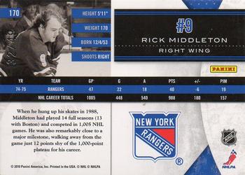 2010-11 Panini Limited - Silver Spotlight #170 Rick Middleton  Back