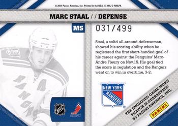 2010-11 Panini Pinnacle - Threads #MS Marc Staal  Back