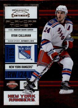 2010-11 Playoff Contenders - Playoff Tickets #92 Ryan Callahan  Front