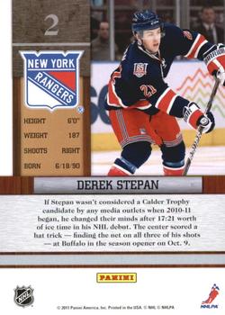 2010-11 Playoff Contenders - Rookie of the Year Contenders #2 Derek Stepan  Back