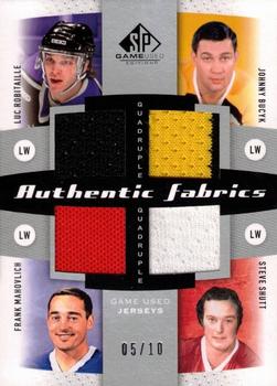 2010-11 SP Game Used - Authentic Fabrics Quads #AF4-LW Johnny Bucyk / Luc Robitaille / Frank Mahovlich / Steve Shutt  Front