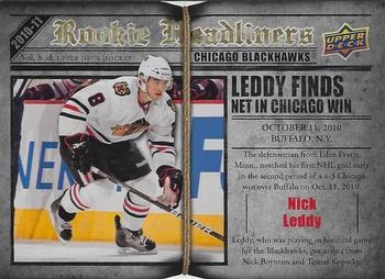 2010-11 Upper Deck - Rookie Headliners #RH3 Nick Leddy  Front