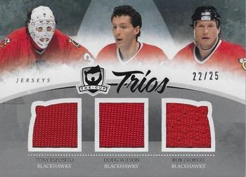 2010-11 Upper Deck The Cup - Trios #C3-HAWK Tony Esposito / Doug Wilson / Bob Probert  Front