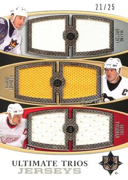 2010-11 Upper Deck Ultimate Collection - Ultimate Trios Jerseys #UTJ-1 Mario Lemieux / Steve Yzerman / Wayne Gretzky  Front