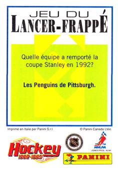 1992-93 Panini Stickers (French) #252 Brad May  Back