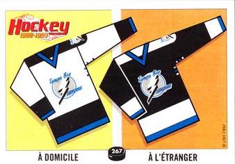 1992-93 Panini Stickers (French) #267 Tampa Bay Lightning Jersey Front