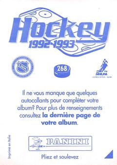 1992-93 Panini Stickers (French) #268 Ottawa Senators Logo Back
