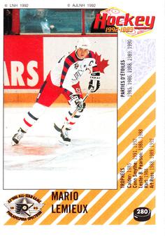 1992-93 Panini Stickers (French) #280 Mario Lemieux Front