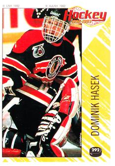 1992-93 Panini Stickers (French) #292 Dominik Hasek  Front