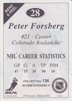 1995-96 Bashan Imperial Super Stickers #28 Peter Forsberg Back