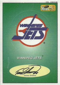 1995-96 Bashan Imperial Super Stickers #133 Winnipeg Jets / Teemu Selanne Front