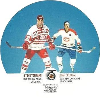 1991-92 Kraft #68 Steve Yzerman / Jean Beliveau Front