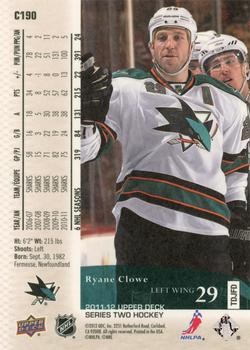 2011-12 Upper Deck - UD Canvas #C190 Ryane Clowe  Back