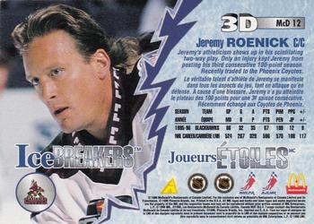 1996-97 Pinnacle McDonald's 3D Ice Breakers #McD12 Jeremy Roenick Back