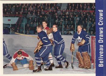 1994 Parkhurst Missing Link 1956-57 #156 Beliveau Draws Crowd Front