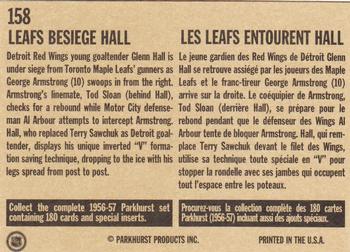 1994 Parkhurst Missing Link 1956-57 #158 Leafs Besiege Hall Back