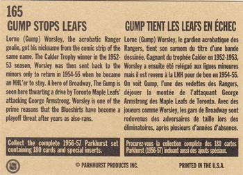 1994 Parkhurst Missing Link 1956-57 #165 Gump Stops Leafs Back