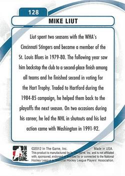 2011-12 In The Game Between The Pipes #128 Mike Liut Back